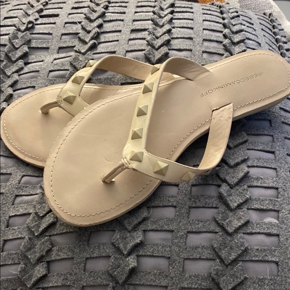 Rebecca Minkoff Cream Studded Sandals